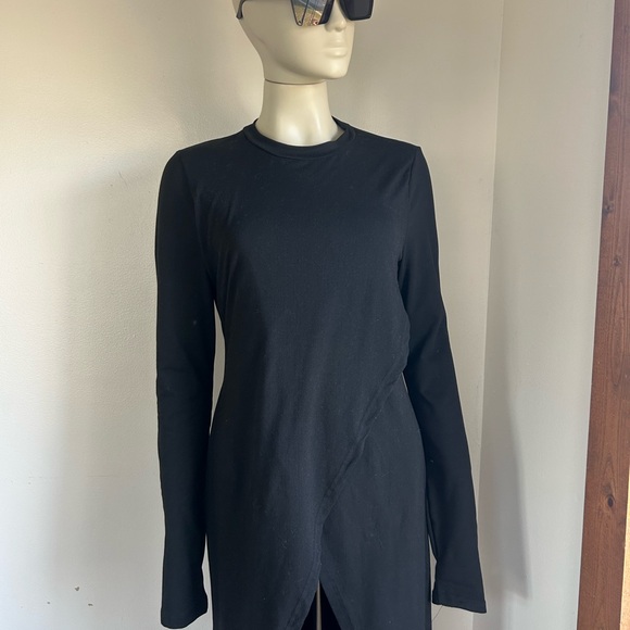 SHEIN Black Asymmetrical Long Sleeve dress or long Top L - Picture 8 of 8